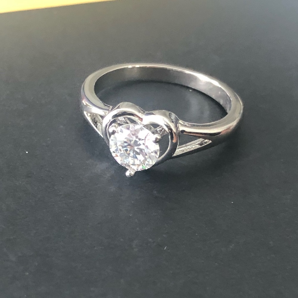 Heart Solitaire Moissanite Ring